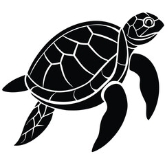 Vector turtle silhouette of a isolated on a white background, Vector illustration