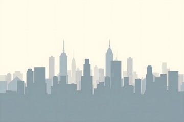 Naklejka premium Clean Vector City Skyline with Blank Space for Design Use