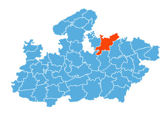 Chhatarpur District map highlighted in Madhya Pradesh state map 