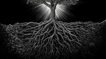roots in the forest