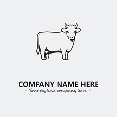 Cow illustration black and white for logo company vector image
