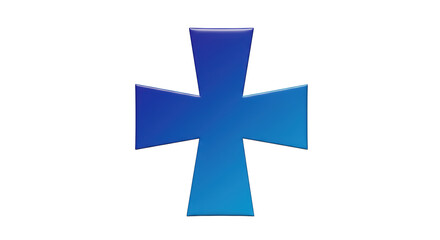 Obraz premium Isolated Blue Cross Symbol