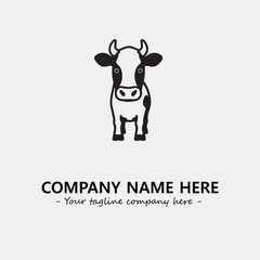 Cow illustration black and white for logo company vector image
