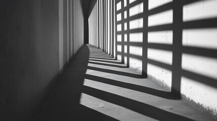 Striking Shadows and Light Play in an Urban Interior Space Capturing Contrasts