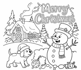 christmas, happy christmas, christmas coloring book, cute animal christmas coloring page, kids coloring, coloring page, coloring, cartoon, illustration, coloring book, vector, animal, drawing, sketch,