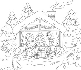 christmas, happy christmas, christmas coloring book, cute animal christmas coloring page, kids coloring, coloring page, coloring, cartoon, illustration, coloring book, vector, animal, drawing, sketch,
