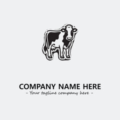 Cow illustration black and white for logo company vector image
