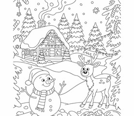 christmas, happy christmas, christmas coloring book, cute animal christmas coloring page, kids coloring, coloring page, coloring, cartoon, illustration, coloring book, vector, animal, drawing, sketch,