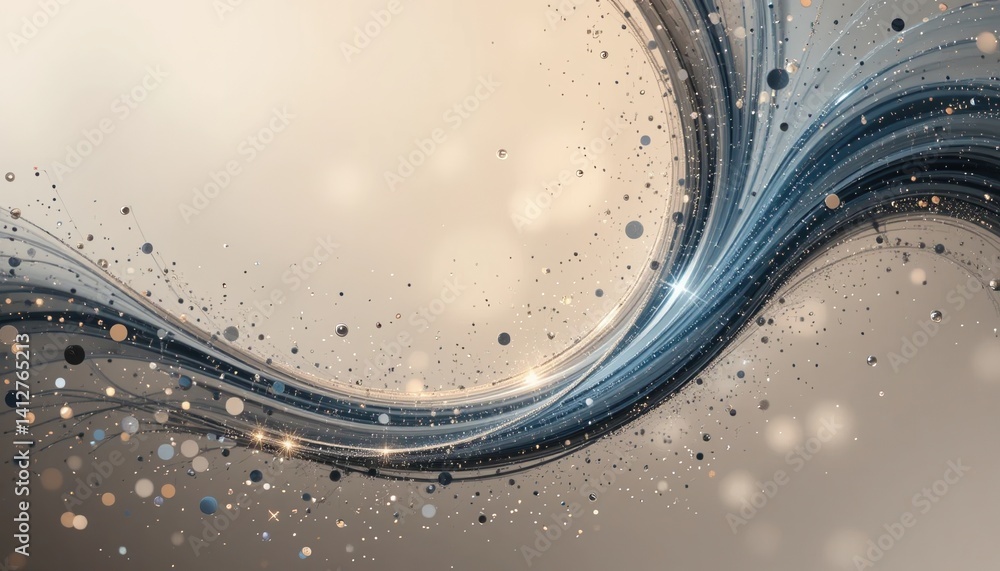 Poster dynamic flow of light particles abstract art digital design soft background aesthetic perspective cr