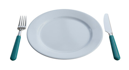 Isolated Empty Plate Setting