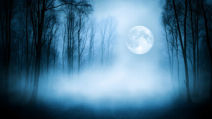 Enchanting Moonlit Forest Path