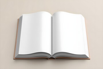 Open Book Spread Blank Empty Mockup with Realistic Paper Texture