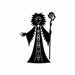 creative Silhouette witch Icon Vector Illustration