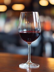 Elegant Glass of Red Wine on Table Capturing the Essence of Indulgence and Celebration : Generative AI