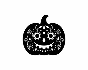 creative Silhouette pumpkin Icon Vector Illustration