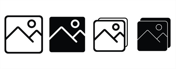 Picture vector icon. photo gallery icon vector