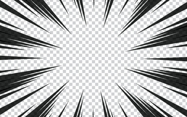 PrintHigh speed lines on transparent background. Anime comic speed lines motion effect. Vector illustration.