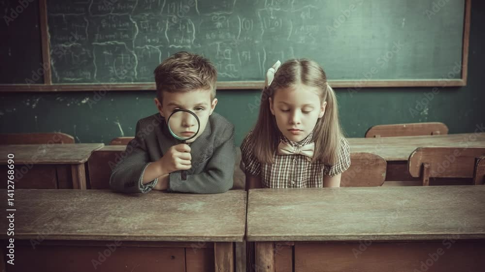 Poster Children Exploring Their Curiosity With a Magnifying Glass in Class Generative AI