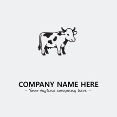 Cow illustration black and white for logo company vector image
