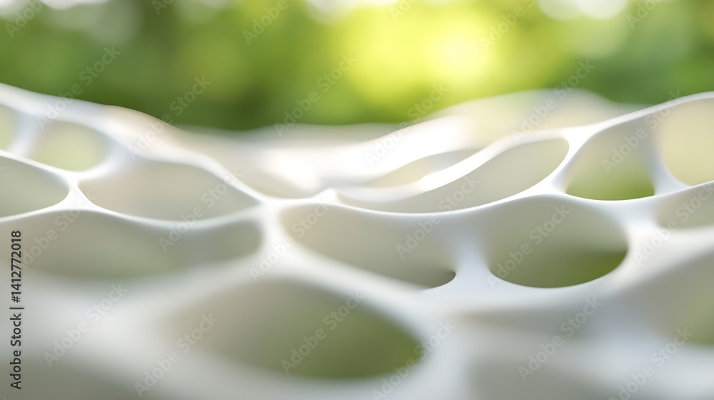 Aufkleber abstract close-up of white organic material with soft focus : generative ai