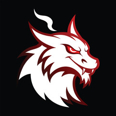 dragon head mascot logo vector art illustration