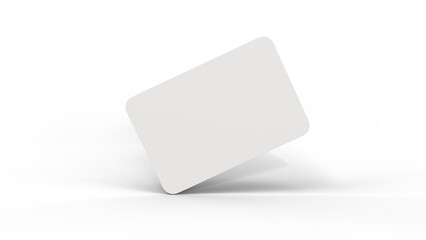 Business card mockup for your design template on isolated background. Blank empty credit, debit, atm, business or gift card mockup. Blank white gift card paper placeholder mockup.