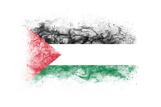 Palestine Flag – Isolated on Transparent Background | smoke, fog, Grunge, Texture Style Inspired by the National Flag of Palestine