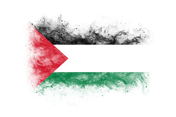 Palestine Flag – Isolated on Transparent Background | smoke, fog, Grunge, Texture Style Inspired by the National Flag of Palestine