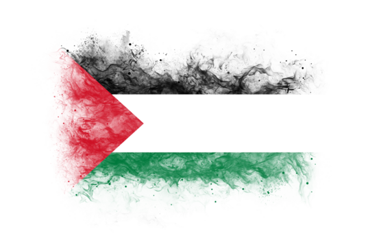 Palestine Flag – Isolated on Transparent Background | smoke, fog, Grunge, Texture Style Inspired by the National Flag of Palestine