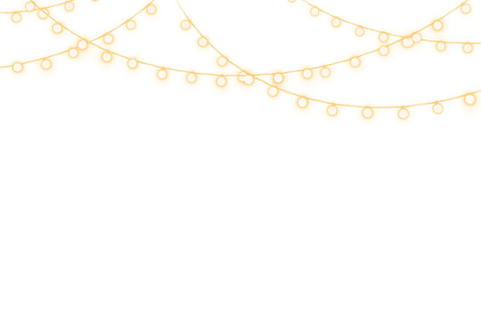 Elegant Hanging String Lights on Transparent Background for Festive Decor
