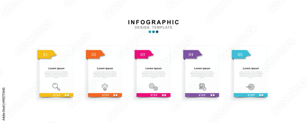Fototapete vector infographic label design template with icons and 5 options or steps. for your business data. 