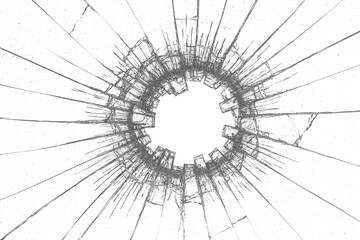 Circular Shattered Glass Effect with Transparent Background for Creative Projects