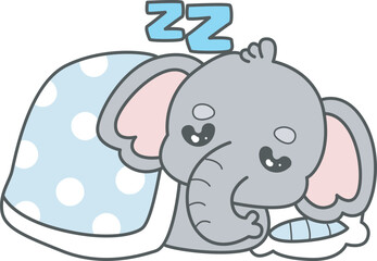 Cute Elephant vector icon. Funny baby Elephant animal series stock illustration. Life of fluffy Elephant designs.