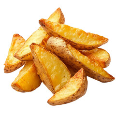 Golden brown potato wedges a delicious snack or side dish