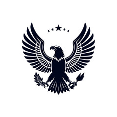 Obraz premium eagle,american eagle silhouette logo vector line art logo design