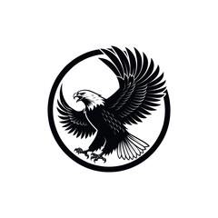 eagle,american eagle silhouette logo vector line art logo design