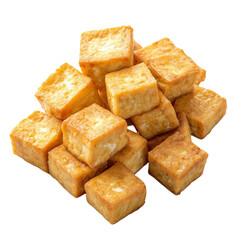 Golden fried tofu cubes a delicious vegan snack or appetizer