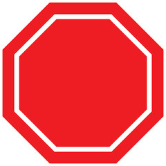 Blank Red stop sign vector