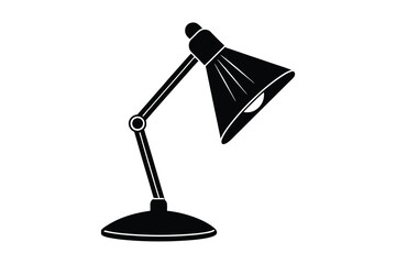 Desk Lamp Silhouette vector illustration on white background 