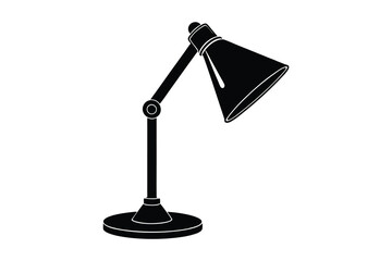 Desk Lamp Silhouette vector illustration on white background 