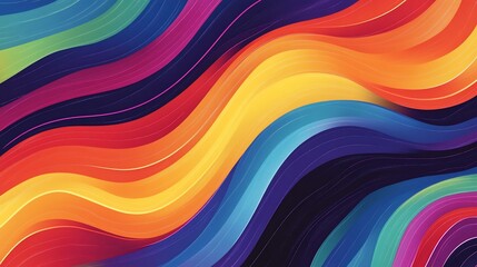 Vibrant Rainbow Wave Abstract Background Design