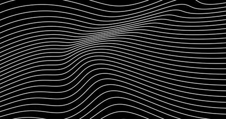 silhouette white Abstract wave lines stripes  black background Vector illustration