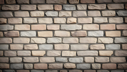 Fototapeta premium Weathered medieval fortress stone wall texture background., retro style. with white shades