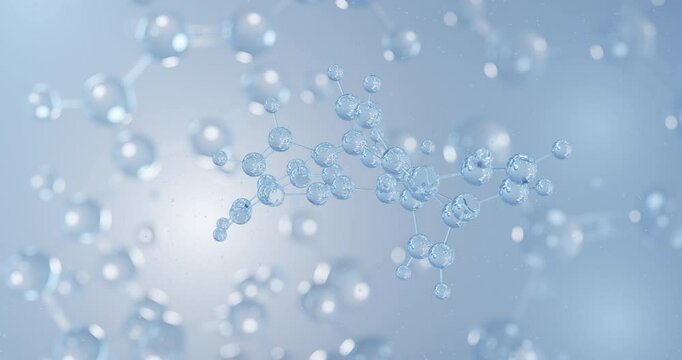 Diindenoperylene rotating 3D model of polycyclic aromatic hydrocarbon, seamless looped video