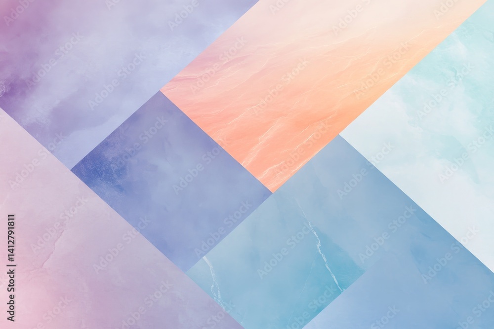 Aufkleber abstract geometric pastel banner design with gradient shapes for web use