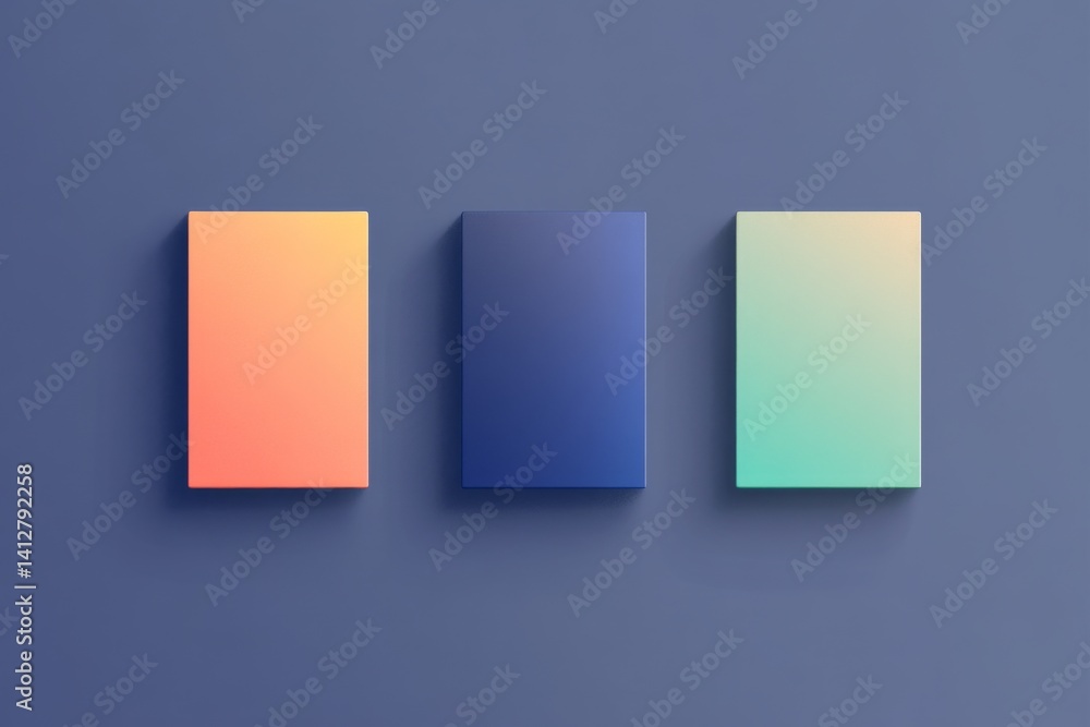 Aufkleber modern flat ui design featuring gradient color panels on blue background