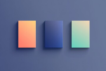 Modern flat ui design featuring gradient color panels on blue background