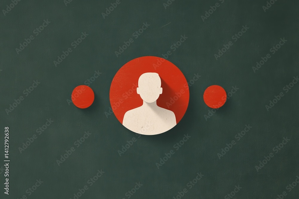 Aufkleber flat ui minimalistic profile icon design on green chalkboard background