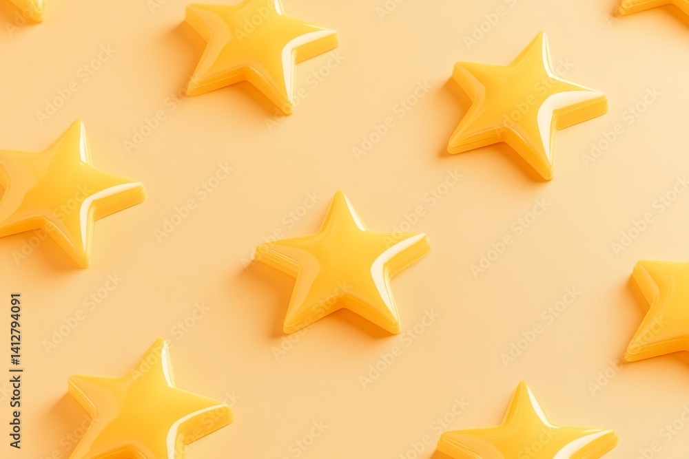 Poster flat ui star rating system design for digital interfaces and user experience