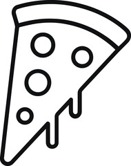 Minimalist Pizza Slice Icon &ndash; Black and White Line Drawing

